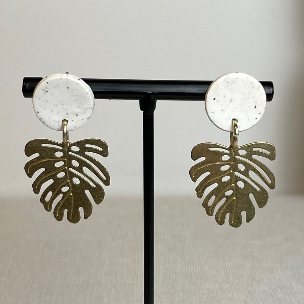 Palm Leaf Gold Earring